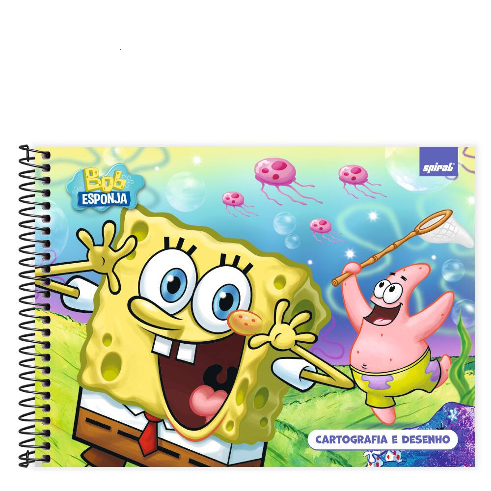 Caderno  de Desenho, Capa dura, 80 folhas, BOB ESPONJA