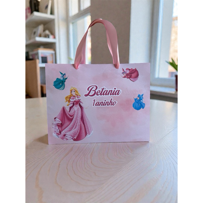 SACOLINHA Bela Adormecida Personalizada|Sacolinha pegue e monte|Lembrancinha|Mimos|Aniversário