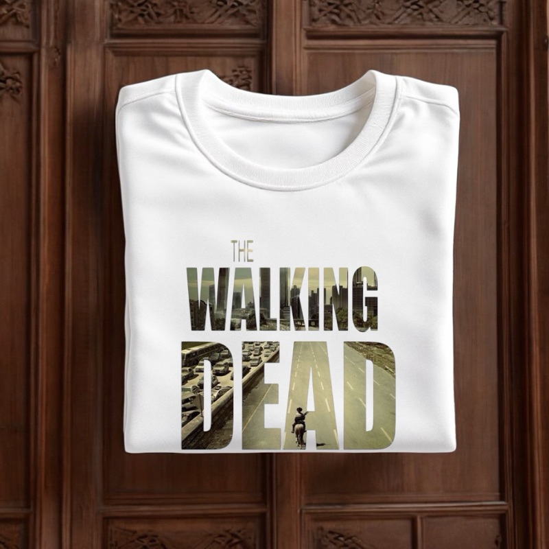Camiseta The Walking Dead Série Zumbi Unissex Algodão Seriado Blusa Masculina