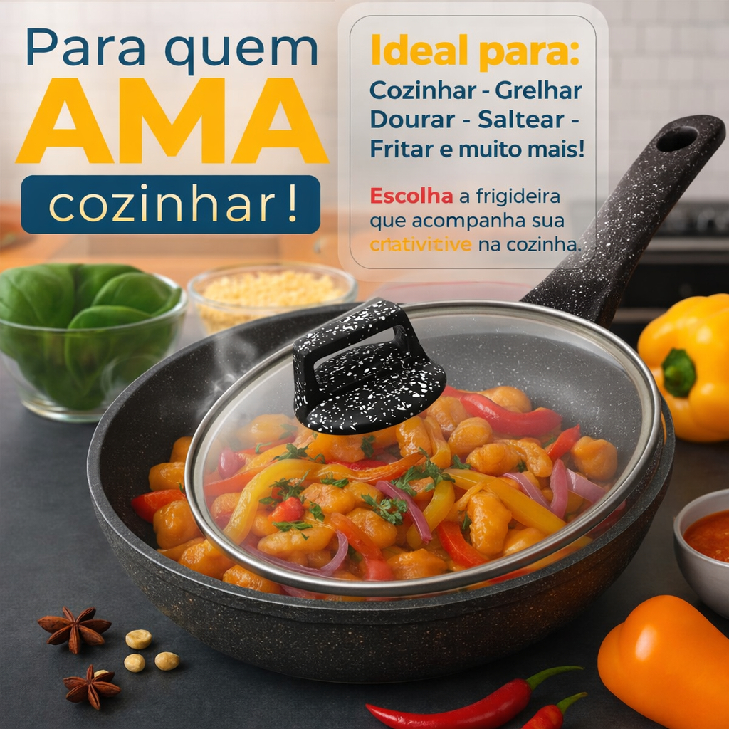 Frigideira Ceramica Antiaderente Fogão Cooktop Indução/gás 28cm em Oferta na Shopee