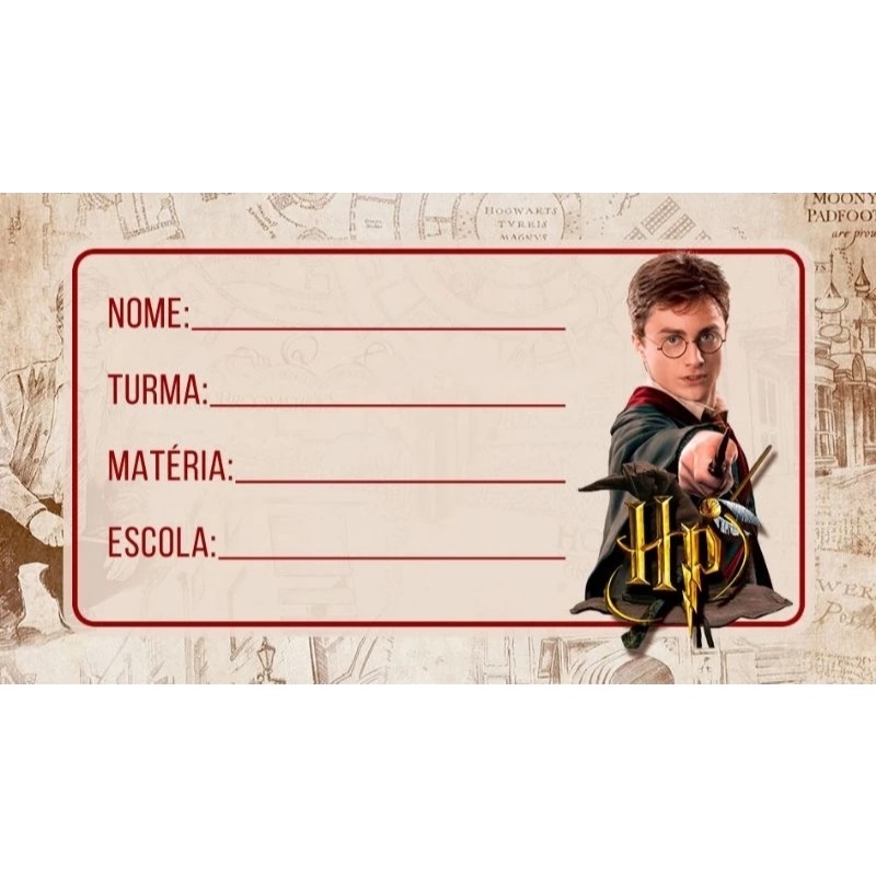 20 ETIQUETAS ESCOLAR HARRY POTTER 2026 - KIT COM 20 ADESIVOS ESCOLAR DO HARRY POTTER