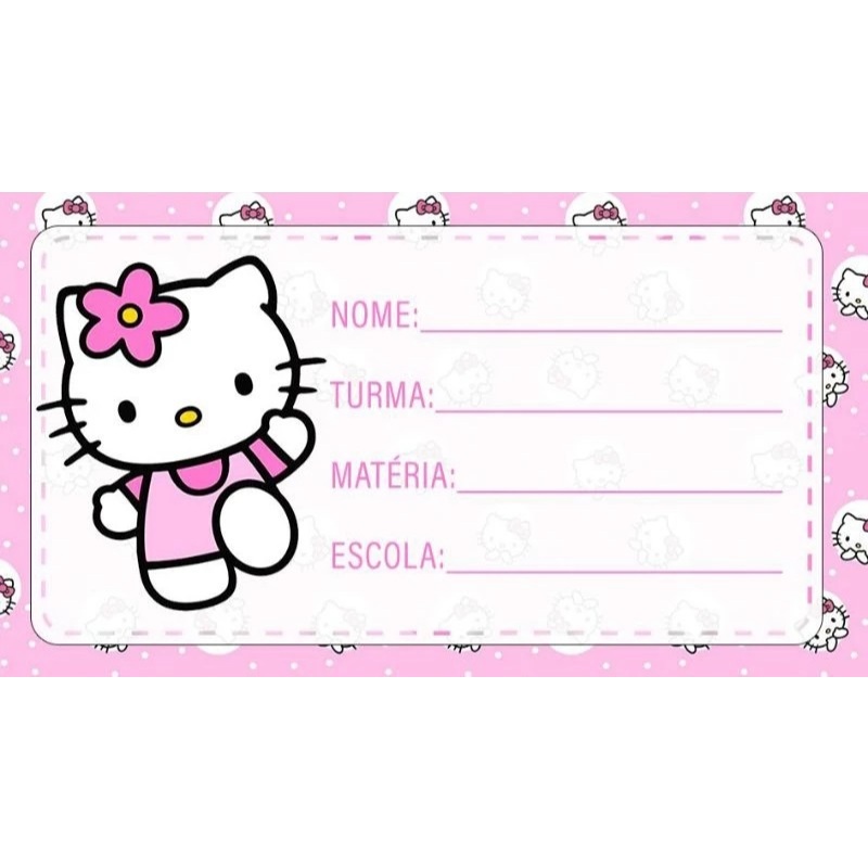 20 ETIQUETAS ESCOLAR HELLO KITTY 2026 - KIT COM 20 ADESIVOS ESCOLAR DO HELLO KITTY