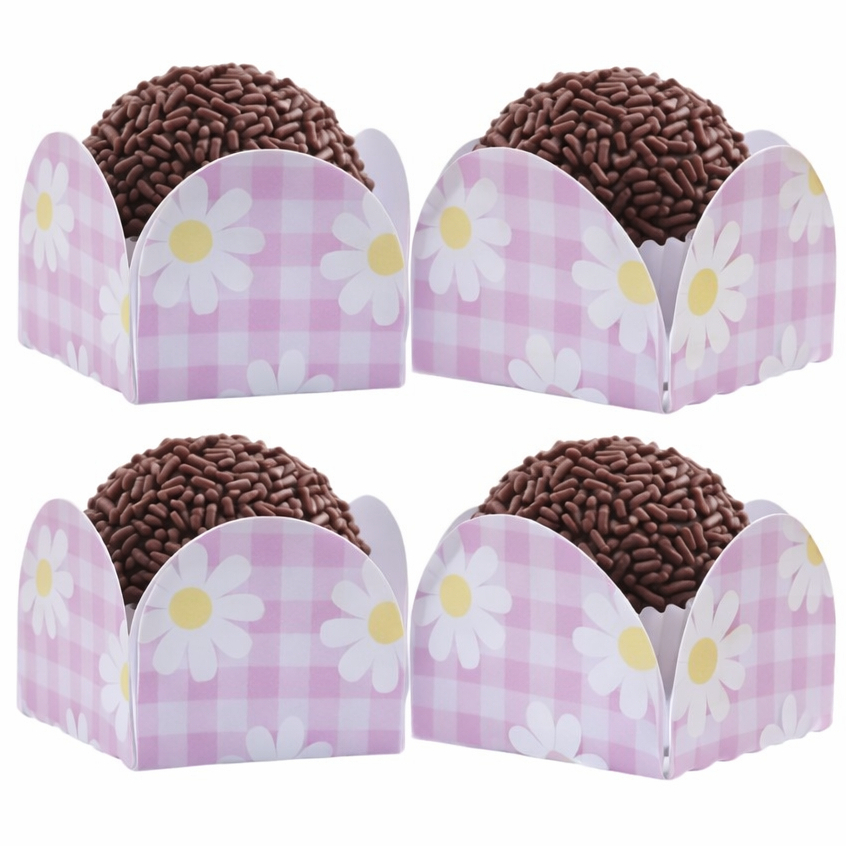 200 Forminhas de doce brigadeiro Margarida - 4 pétalas docinhos de festa aniversário ~ Forminhas para Doces Confeitaria