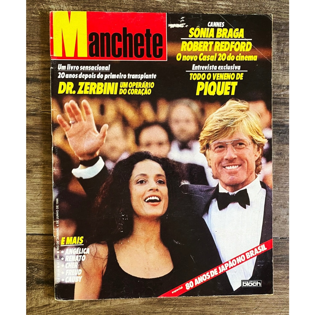Revista Manchete Nº 1885 - 11 April 1987 04 Junho 1988 * Sonia Braga * Cher * Cauby Peixoto * Piquet
