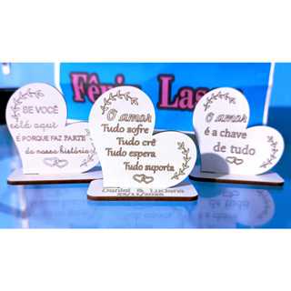 50 Lembrancinhas de Casamento Personalizadas noivinhos coração frase MDF em Oferta na Shopee