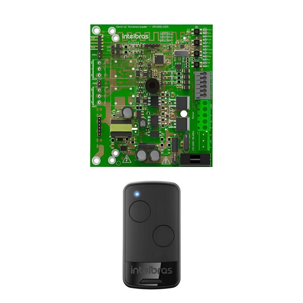 Placa Central Automatizador De Portão Eletrônico Cp 1000 Intelbras e 1 Controle