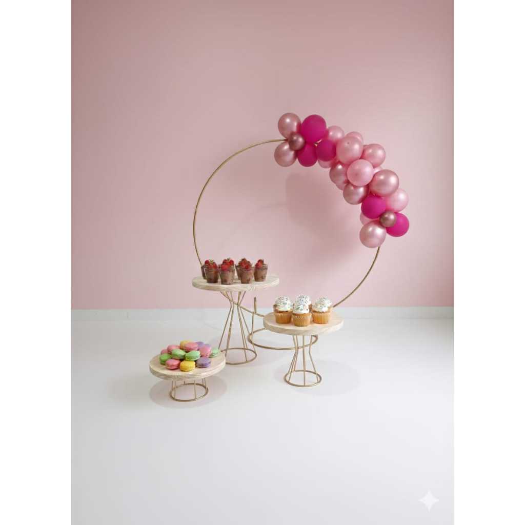 kit 3 boleira+mini arco festa eventos decoração aniversario em Oferta na Shopee