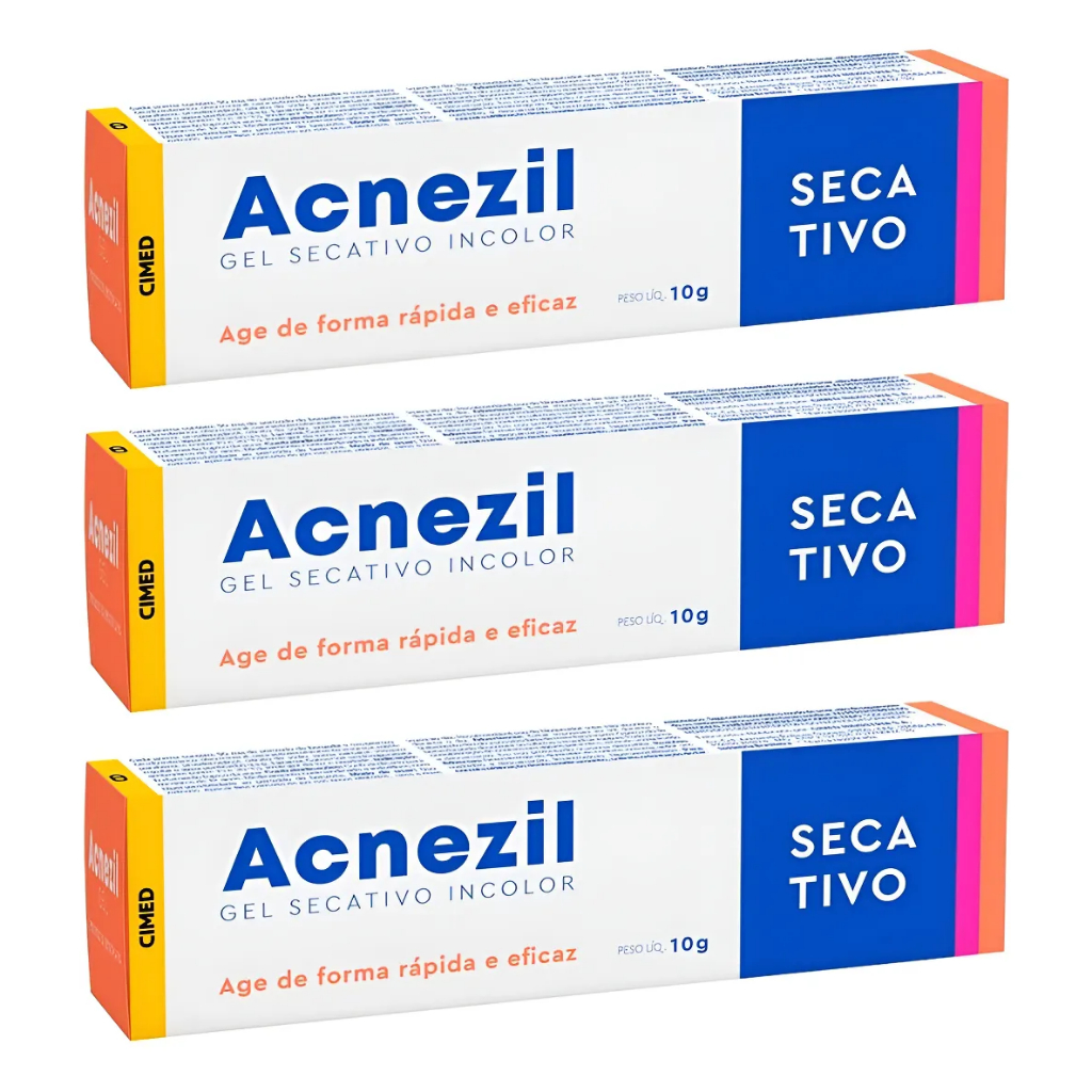 Kit 3 Acnezil Gel Secativo Incolor 10g - Cimed