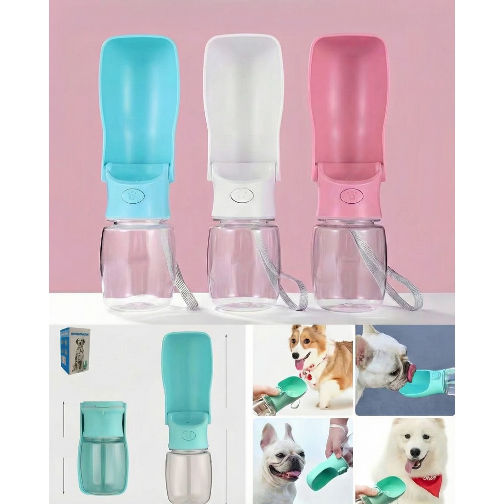 Garrafa de Água Pet Portátil Dobrável 350ml - Bebedouro para Cães e Gatos Passeio Viagem