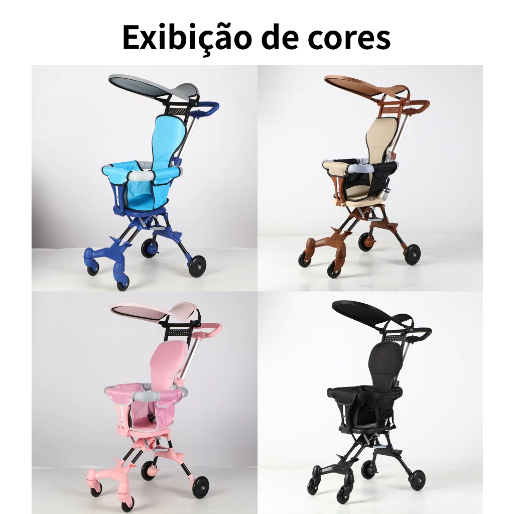 Carrinho de Bebê Leve Dobrável Portátil com Proteção Solar e Segurança Reforçada