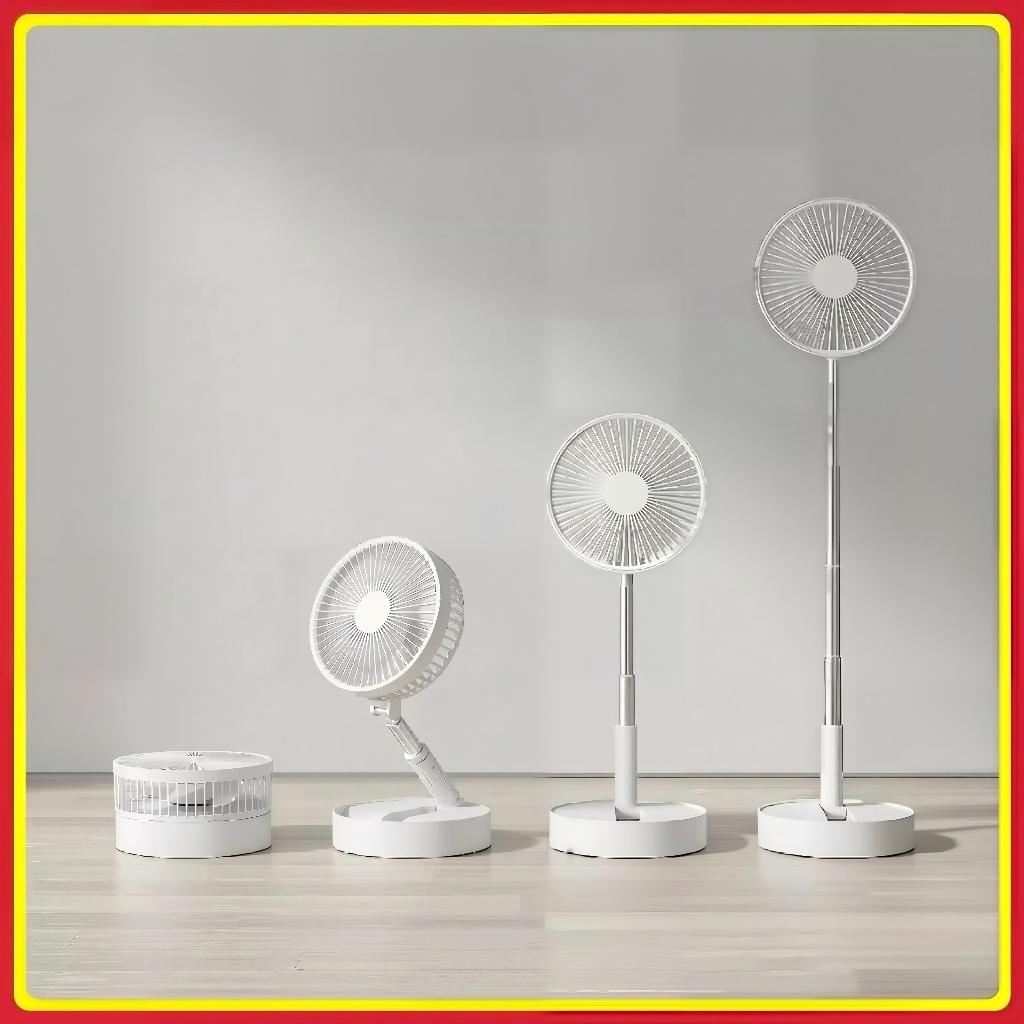 Ventilador  Portátil Dobrável 3 Velocidades Recarregável USB Retrátil Mesa Coluna Forte Silencioso