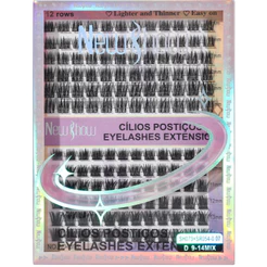 New Show Cílios extensão de Cilios Postiços -Tufos sem Nó-SH073/SR054-0.07-D 9-14MIX