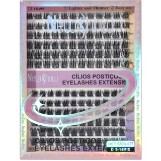 New Show Cílios extensão de Cilios Postiços -Tufos sem Nó-SH073/SR054-0.07-D 9-14MIX