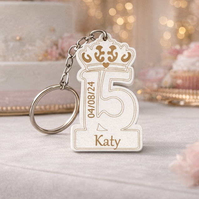 Chaveiro Lembrancinha Aniversário 15 anos Personalizado em MDF em Oferta na Shopee