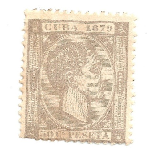 Selo Postal Antigo Cuba 50 Centavos Ano 1879- F09