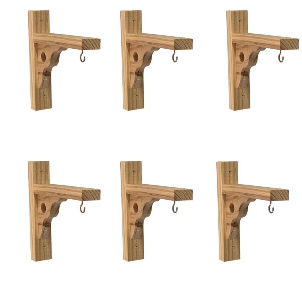 Kit e Unidade Mãos Francesas Suporte Madeira Pinus Tratada Fino Acabamento Promoção!