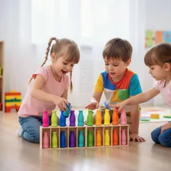 Jogo de Garrafa Desafio Combinação de Cores Estratégia Tabuleiro Garrafinhas Coloridas
