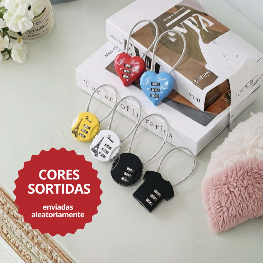 1/2/3/5 Pç Cadeados com Segredo Numérico Pequena Portátil Combinação Colorido Anti-roubo
