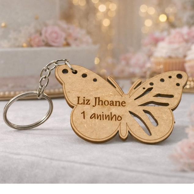 Chaveiro Lembrancinha Personalizado Borboleta - Aniversário - 15 anos -