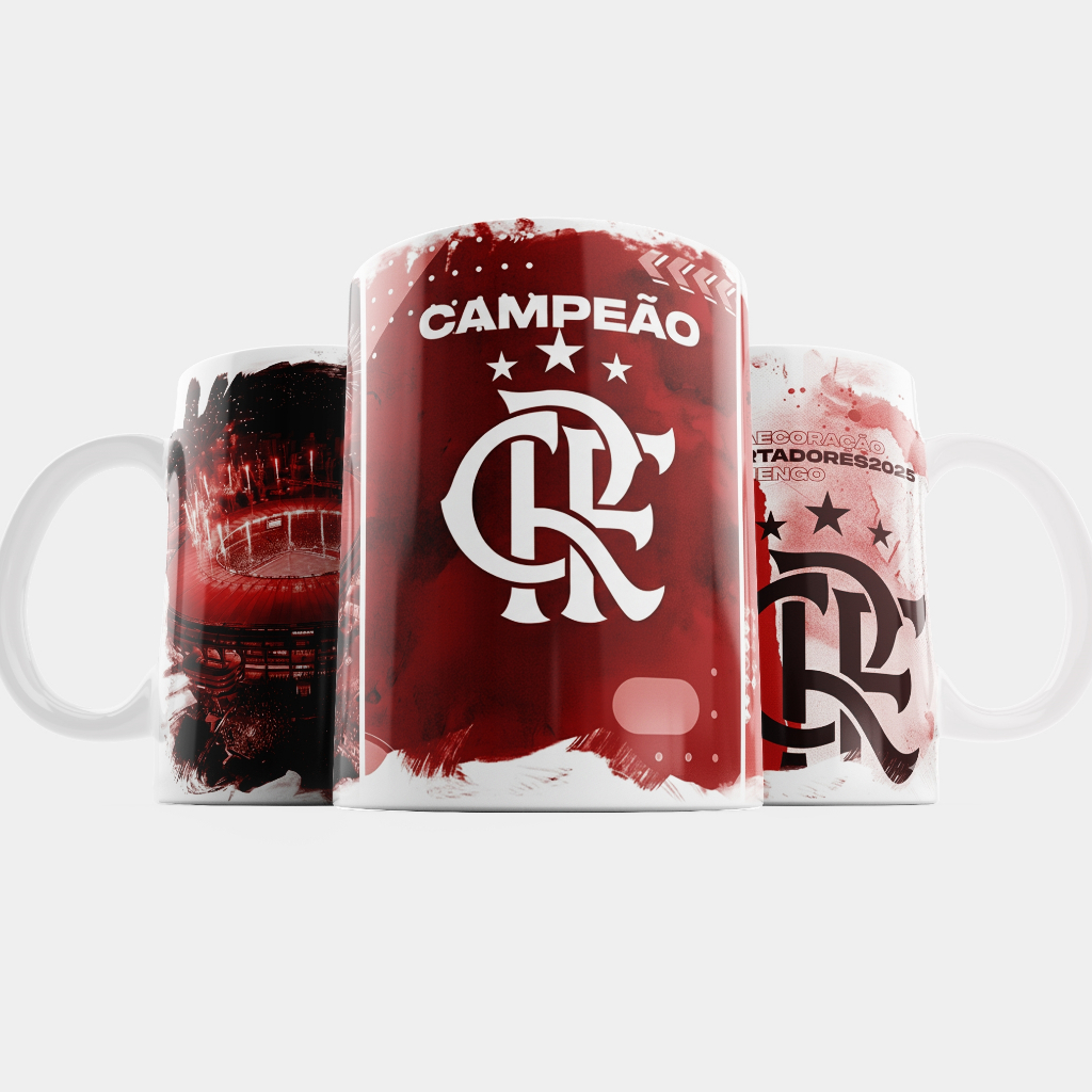 Caneca Flamengo Campeão Libertadores — Porcelana e Presente