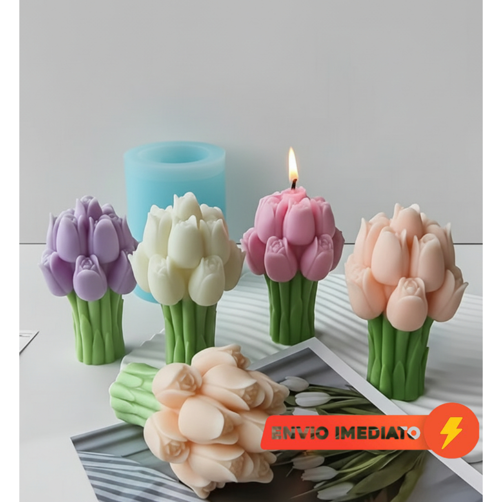 Molde Silicone Tulipas Buquê – Fácil de Usar, Durável e Detalhado em Oferta na Shopee