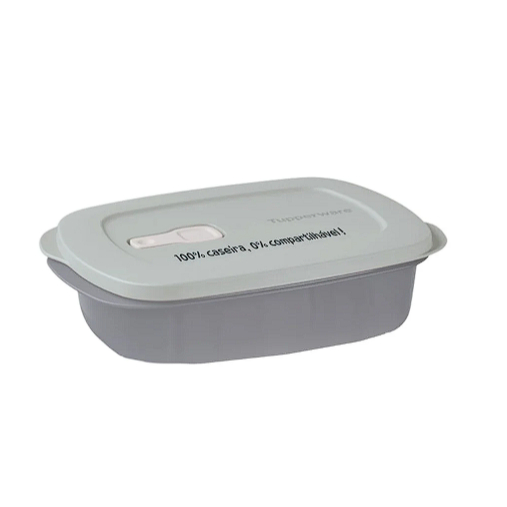 Tupperware Tigela Cristalwave Retangular com Divisórias Geração ll 1 litro Cinza