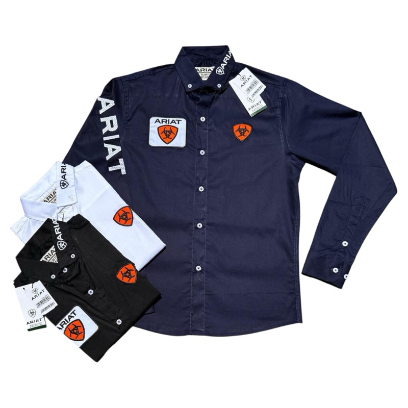 Camisa Country Texas Farm Masculina Manga Longa Bordada Cowboy em Oferta na Shopee