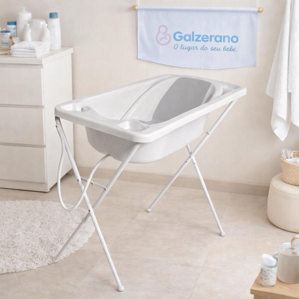 Banheira para Bebê Galzerano Acqua Trio com Suporte Até 20kg, Dobrável e Segura em Oferta na Shopee