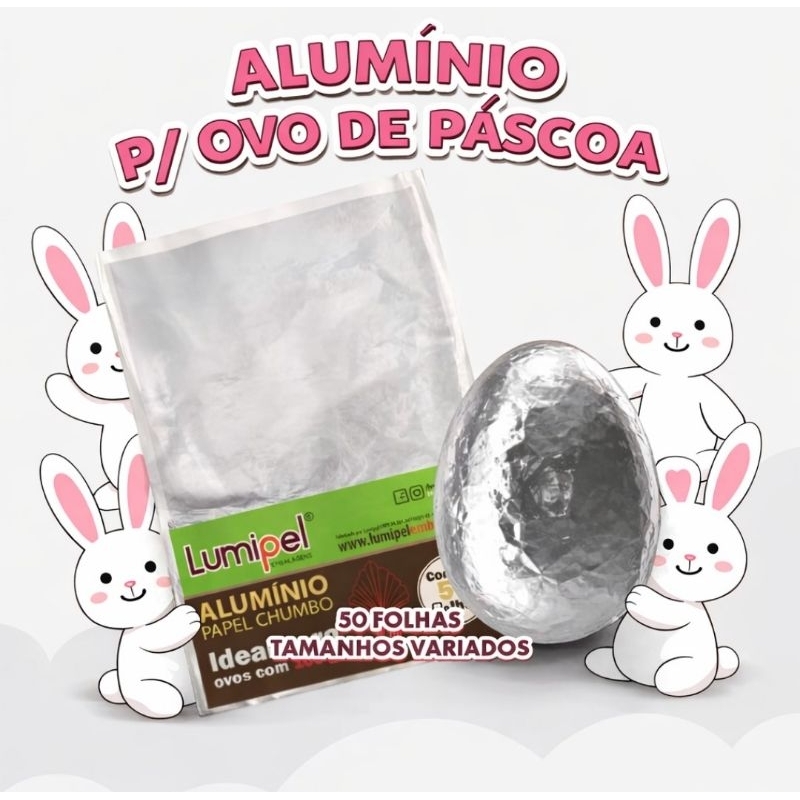 50 folhas de alumínio para ovos de Páscoa de 100g a 500g em Oferta na Shopee