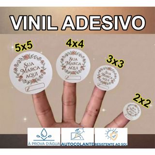 Adesivo Vinil Personalizado | Envie Sua Arte | Kit 50, 100 ou 150un | Redondo, Quadrado ou Retangular | De 2x2cm a 8x8cm em Oferta na Shopee