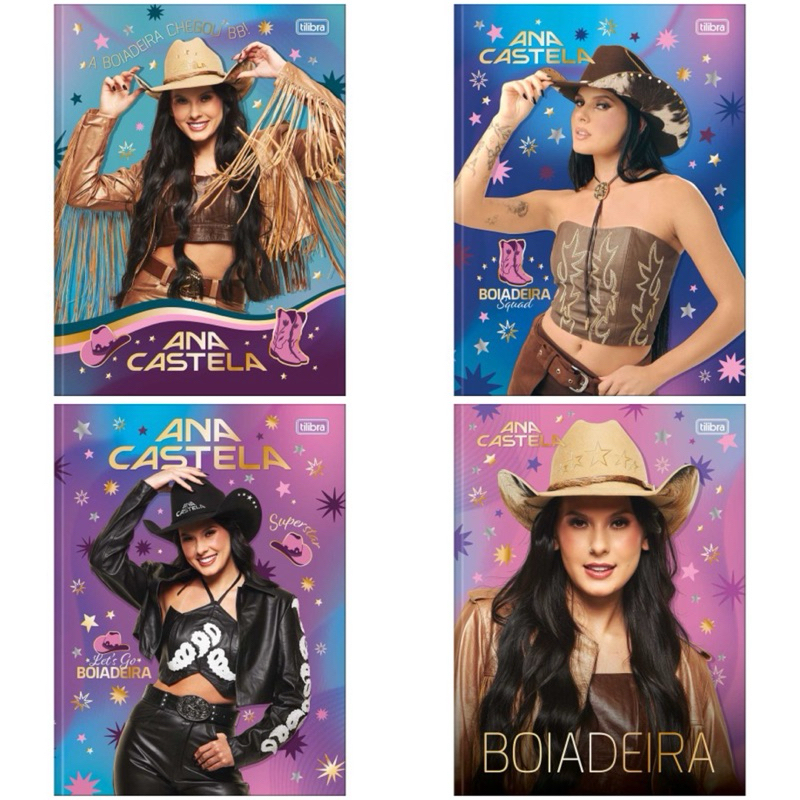 Caderno Brochura Grande Universitário Ana Castela 80fls em Oferta na Shopee