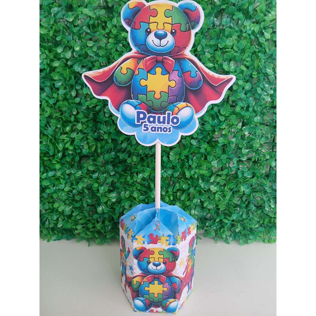 CENTROS DE MESA AUTISMO /pegue e monte  lembrancinha de mesa autismo