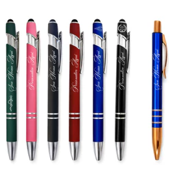 Caneta Metal e Touch Personalizada - Nome, Logo, Profissão, Time