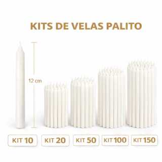 Kit 150 100 50 20 10 Velas Palito Branca Parafina Pura Queima Prolongada em Oferta na Shopee