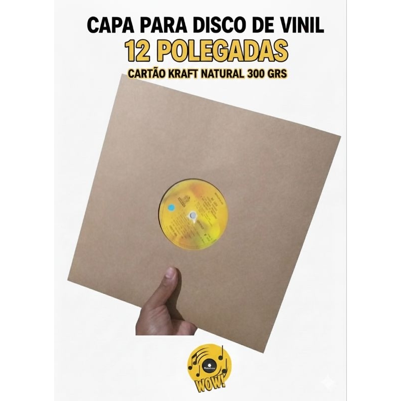 Capas p/ Disco de Vinil 12 Polegadas Kraft Marrom LP (05 ou 10 UNIDS)