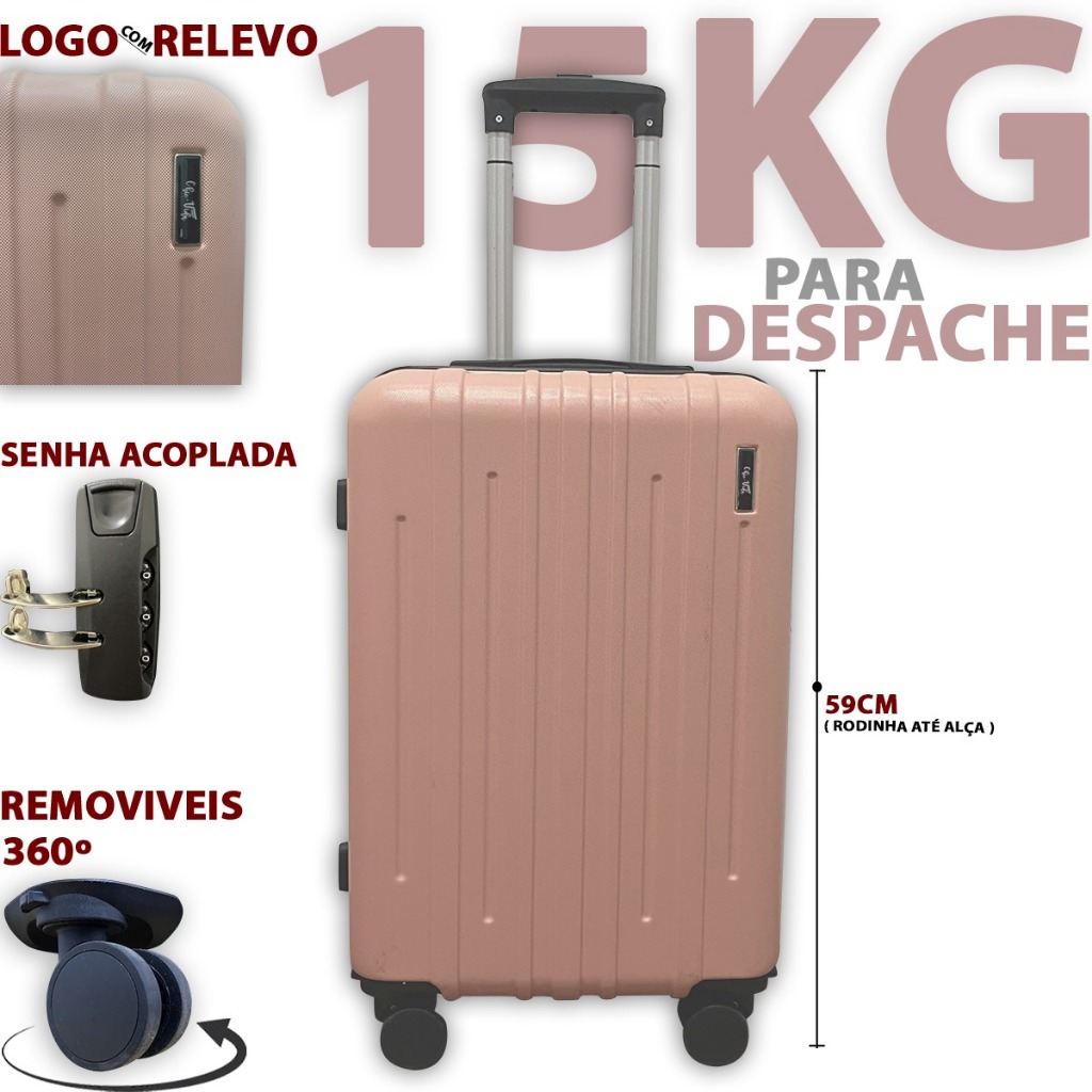Mala De Viagem 15 Kilos Despacho Roda Dupla ABS Com Senha Mala Despachada 15KG - 18KG Promoção