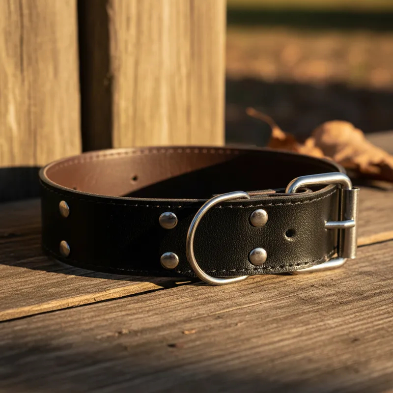 Coleira de Couro Ajustável Forrada para Cachorros Tamanhos P, M G e GG Fivela de Metal Envio Já
