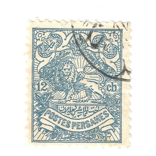 Selo Postal Antigo Irã - Ano 1909 - 2 Chahis - F14