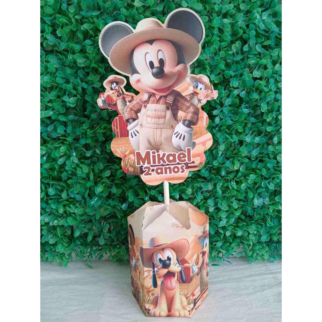 CENTROS DE MESA MICKEY FAZENDEIRO /pegue e monte  lembracinha de centros de mesa MICKEY FAZENDEIRO