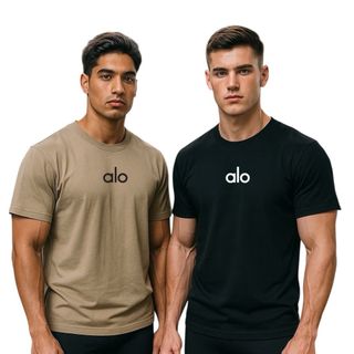 Camiseta Pack 2 Unidades Algodão T-Shirt Masculina Yoga Tecido Premium Caimento Perfeito