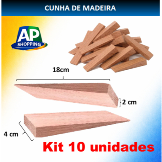 Cunha de Madeira para cabo de Enxada Ferramentas Trava Porta Marcenaria kit 10 cunhas 18 x 4 x 2cm em Oferta na Shopee