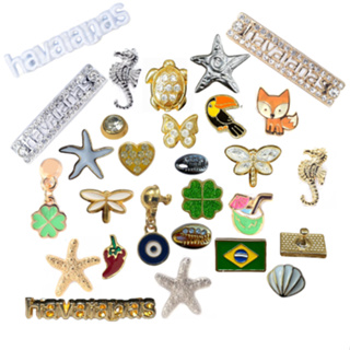 01 Pingente para Havaianas Logo Metálico Tucano Coqueiro Coração Olho Grego NSA Ponto de Luz em Oferta na Shopee