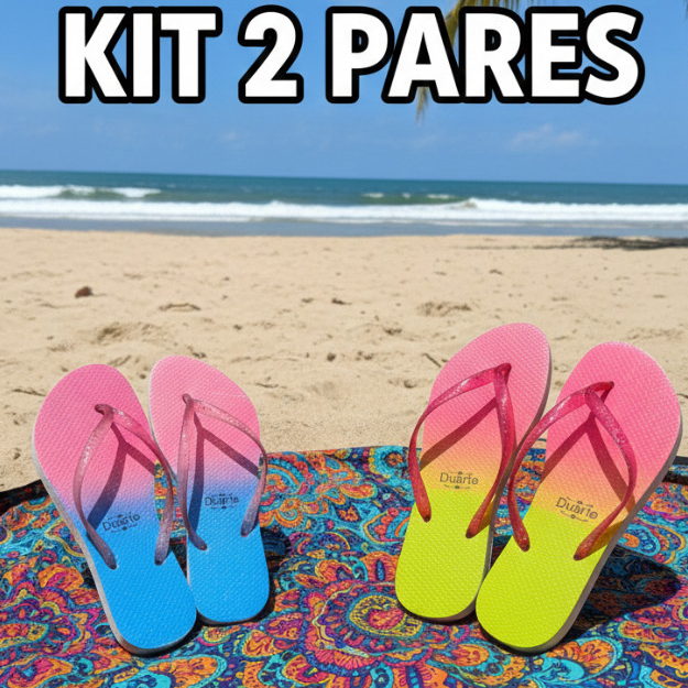 Kit 2 Pares SORTIDOS de Chinelo Feminino Adulto SANDALIA SLIM Mais Vendidos