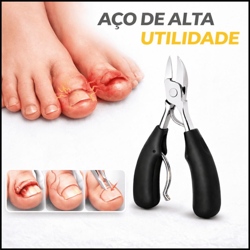 Alicate Profissional para Corte de Unhas Curvadas com Mola Dupla Alta Durabilidade AT-391