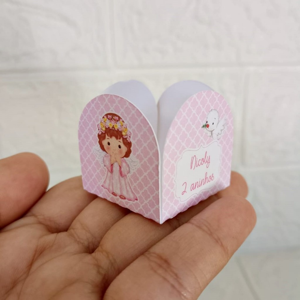 Forminha para Doces Brigadeiro Personalizada Batizado Menina Festa Lembrancinha Batismo