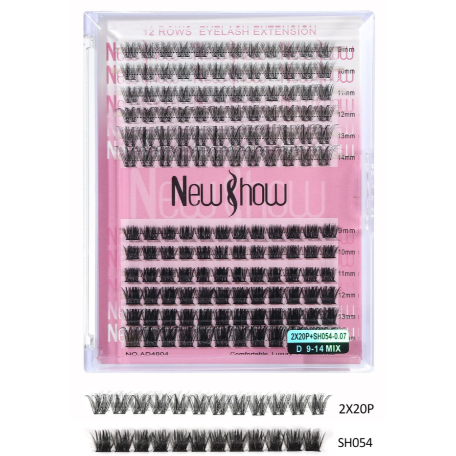 New Show Cílios Postiços Tufo Volume Tipo Combinado D Curl Mix 9-15mm-Extensão Profissional/PACOTE em Oferta na Shopee