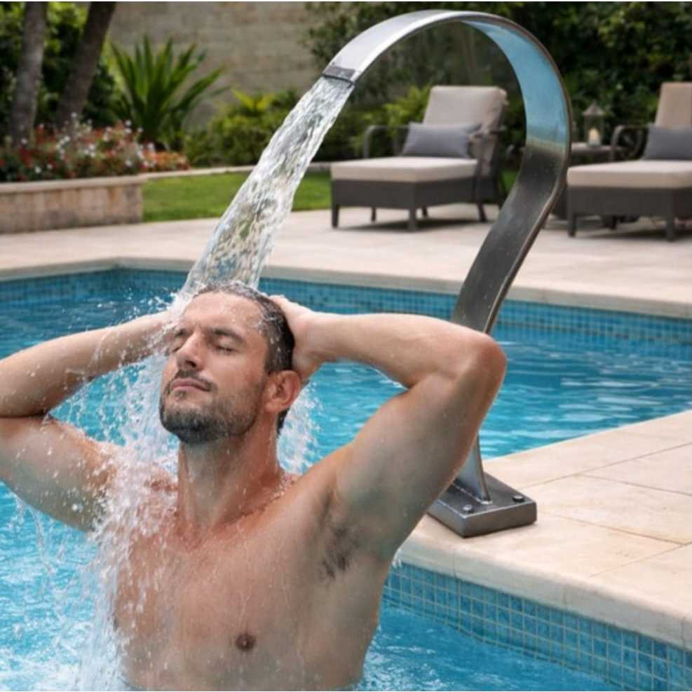 Cascata Inox 70x07cm Para Piscina | Produto Durável, Não Oxida, Design Moderno Inox 316