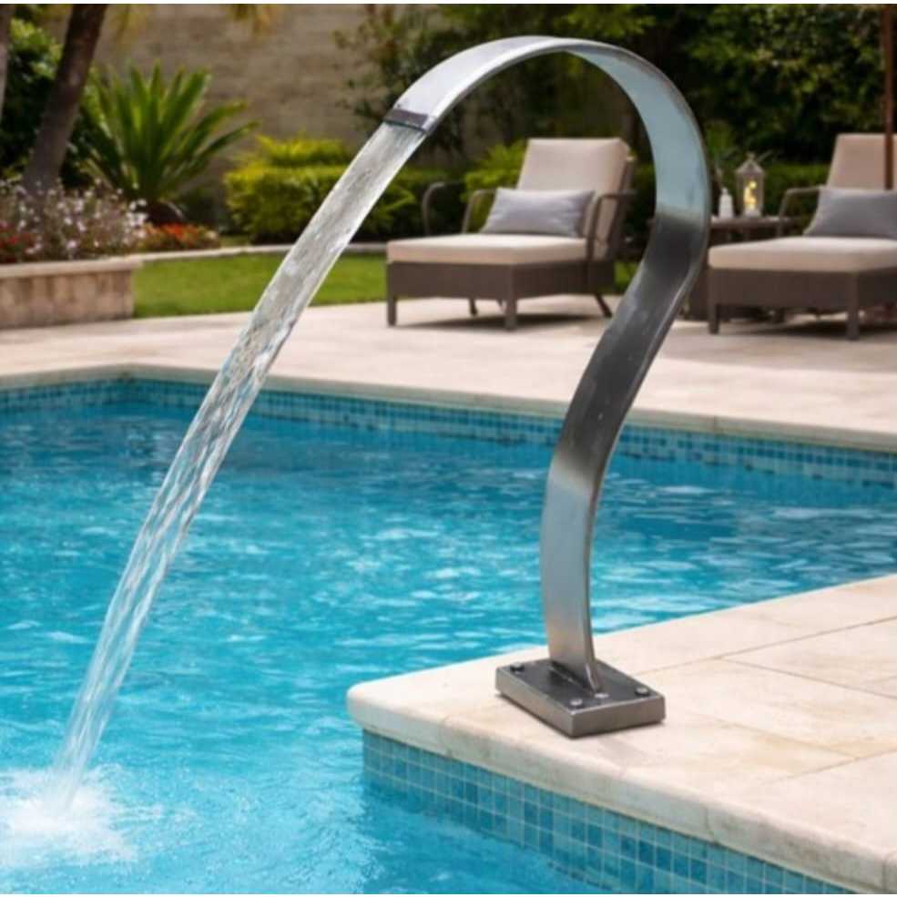 Cascata Piscina Slim 70x10-cm inox 304 produto de aço Inox Acessório Para Piscina Inox Gold Premium