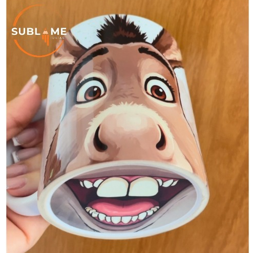 Caneca do burro do shrek com bocao
