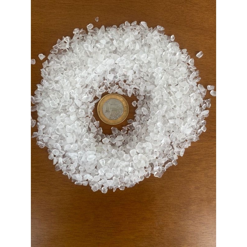 Pedra cascalho Cristal Neve Natural miúda pp tamanho médio 1 MM à 4MM